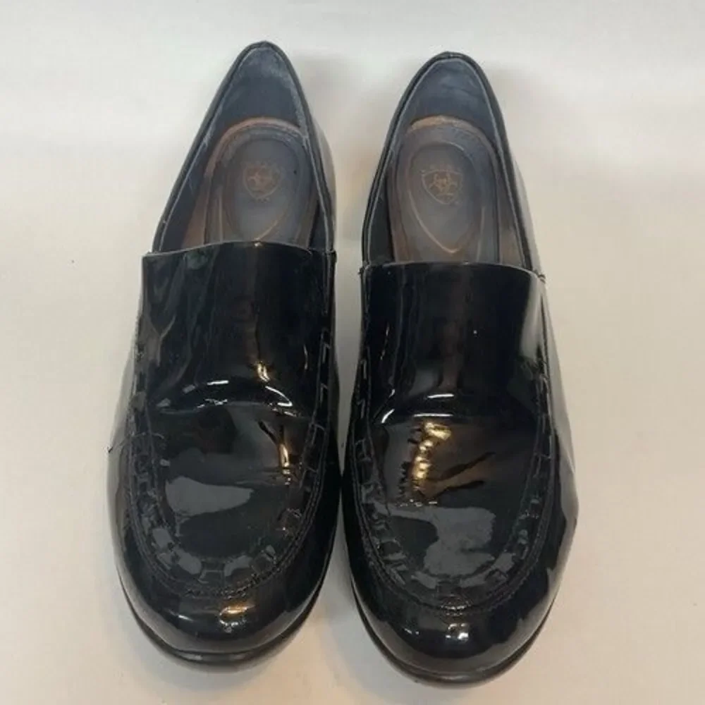 Ariat Black Leather Patent Western Casual Clog Shoes Women Size 10B - Picture 10 of 12